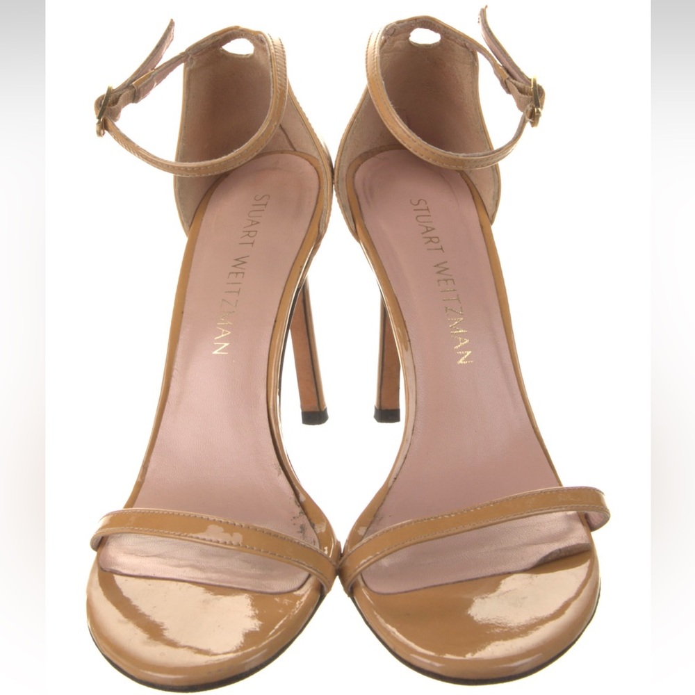 Stuart Weitzman Patent Leather Neutrals Sandals